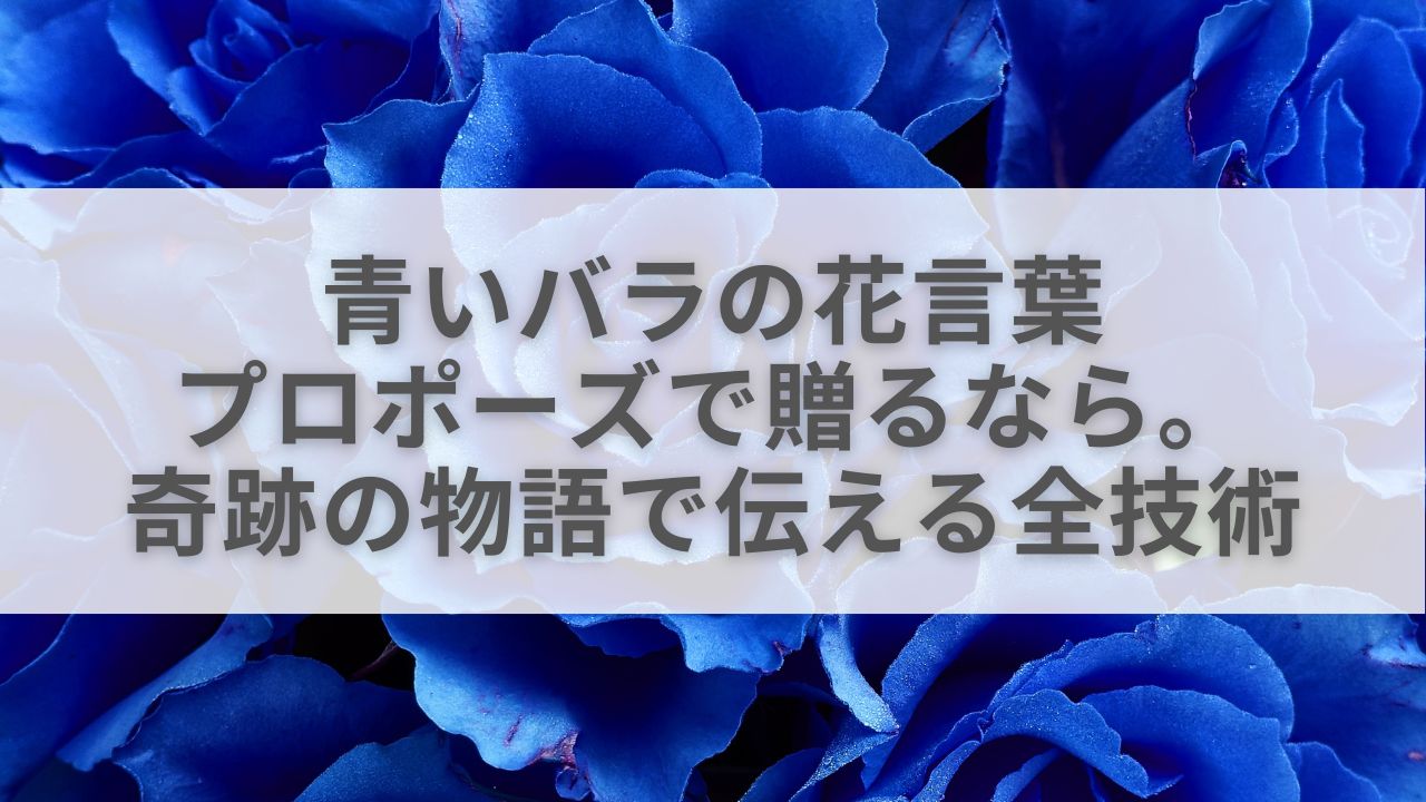 青いバラの花言葉、プロポーズで贈るなら。奇跡の物語で伝える全技術